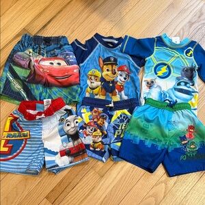 Cartoon Character Swimwear Set Bottoms and Tops